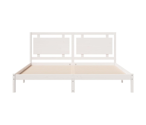 Cama extralarga sin colchón madera maciza blanca 180x210 cm