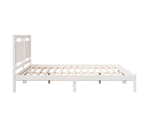 Cama extralarga sin colchón madera maciza blanca 180x210 cm