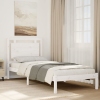 Cama extralarga sin colchón madera maciza blanca 90x220 cm