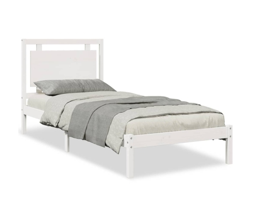 Cama extralarga sin colchón madera maciza blanca 100x220 cm