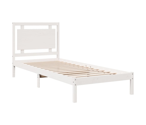 Cama extralarga sin colchón madera maciza blanca 100x220 cm