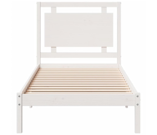 Cama extralarga sin colchón madera maciza blanca 100x220 cm