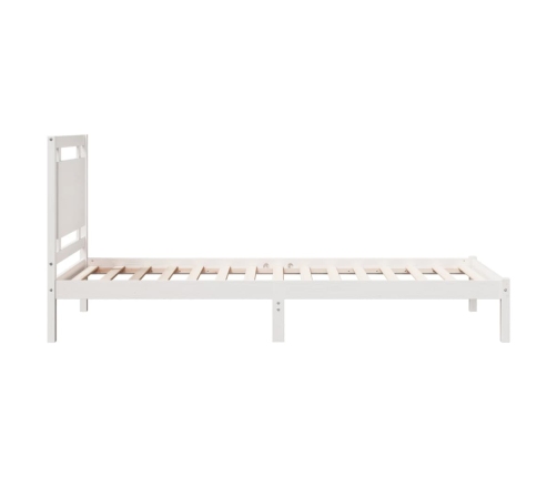 Cama extralarga sin colchón madera maciza blanca 100x220 cm