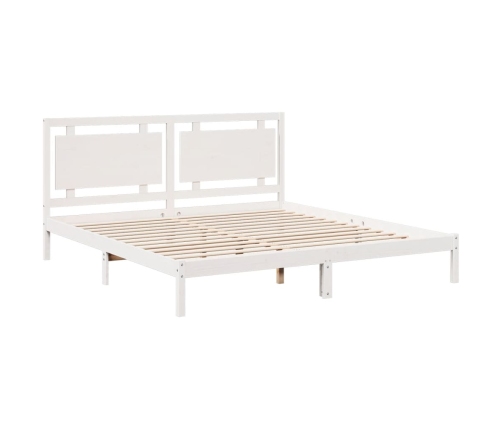 Cama extralarga sin colchón madera maciza blanca 180x220 cm