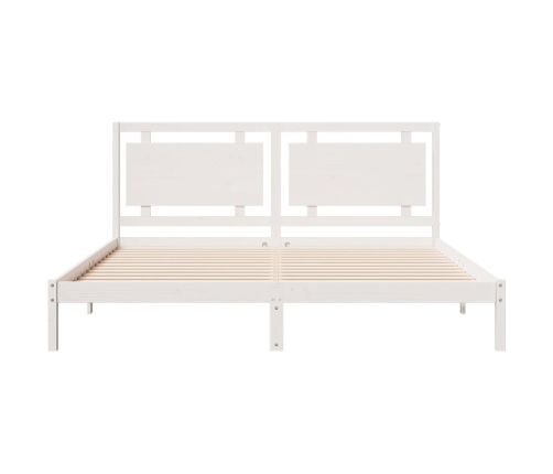 Cama extralarga sin colchón madera maciza blanca 180x220 cm