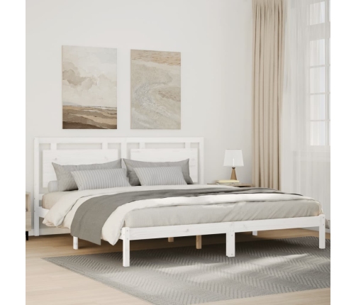 Cama extralarga sin colchón madera maciza blanca 180x220 cm