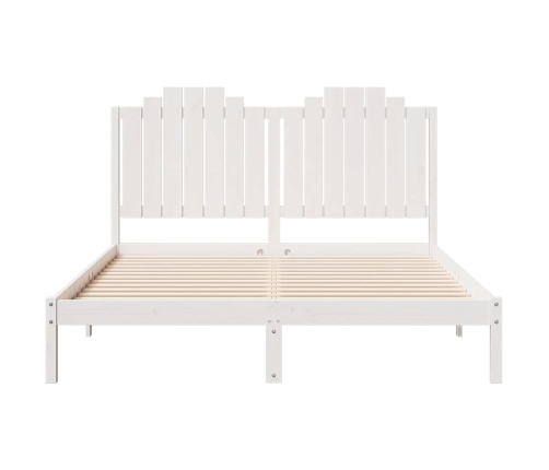 Cama extralarga sin colchón madera maciza blanca 140x220 cm