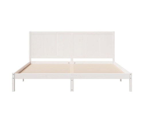 Cama extralarga sin colchón madera maciza blanca 180x210 cm