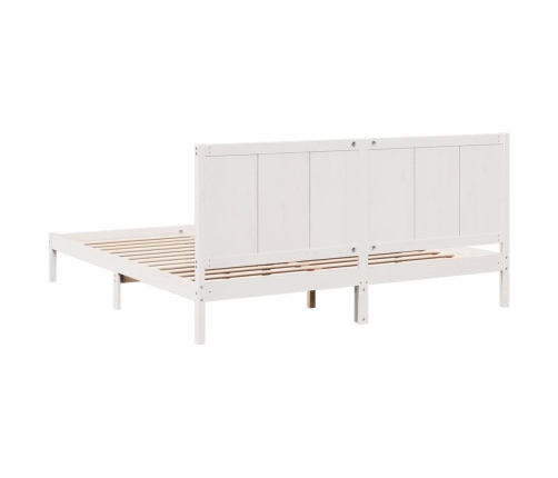 Cama extralarga sin colchón madera maciza blanca 180x210 cm