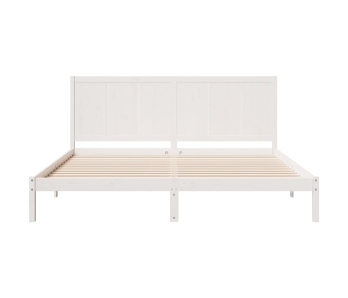 Cama extralarga sin colchón madera maciza blanca 180x220 cm