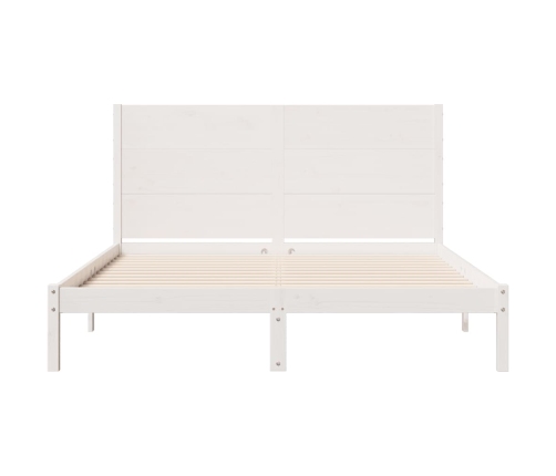 Cama extralarga sin colchón madera maciza blanca 140x210 cm