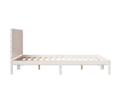 Cama extralarga sin colchón madera maciza blanca 160x210 cm