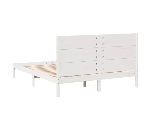 Cama extralarga sin colchón madera maciza blanca 160x210 cm