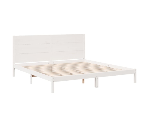 Cama extralarga sin colchón madera maciza blanca 180x210 cm