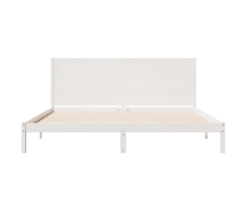 Cama extralarga sin colchón madera maciza blanca 180x210 cm