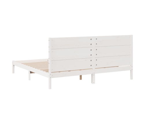 Cama extralarga sin colchón madera maciza blanca 180x210 cm