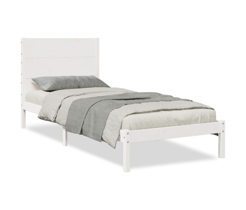 Cama extralarga sin colchón madera maciza blanca 100x220 cm