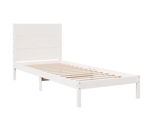 Cama extralarga sin colchón madera maciza blanca 100x220 cm