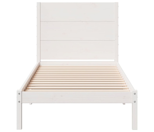 Cama extralarga sin colchón madera maciza blanca 100x220 cm