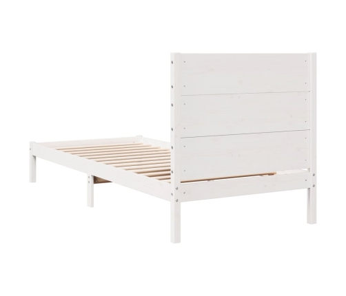 Cama extralarga sin colchón madera maciza blanca 100x220 cm