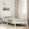 Cama extralarga sin colchón madera maciza blanca 100x220 cm