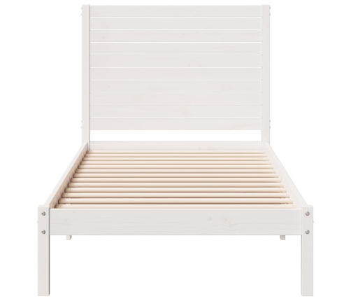 Cama extralarga sin colchón madera maciza blanca 100x210 cm