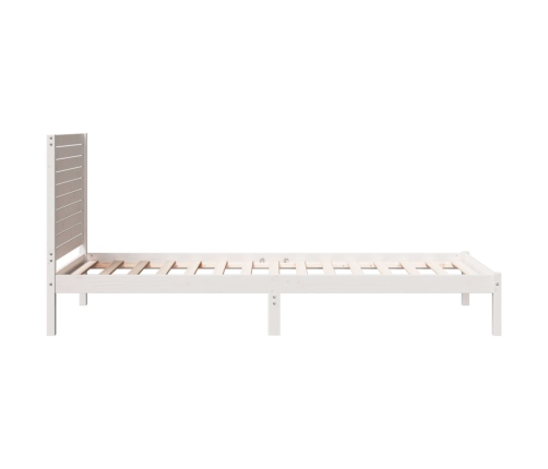 Cama extralarga sin colchón madera maciza blanca 100x210 cm