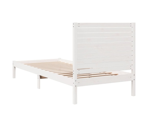 Cama extralarga sin colchón madera maciza blanca 100x210 cm