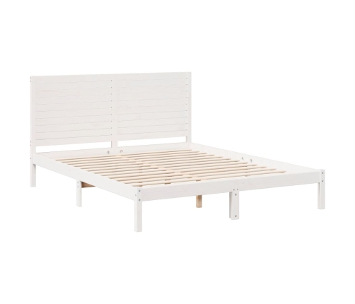 Cama extralarga sin colchón madera maciza blanca 160x210 cm