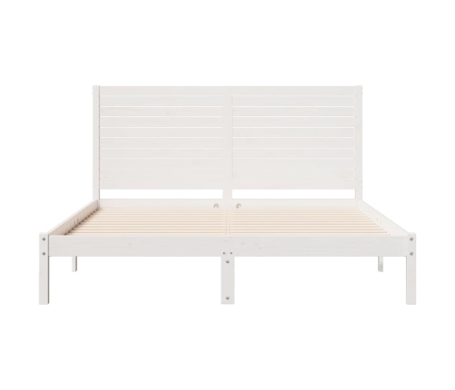 Cama extralarga sin colchón madera maciza blanca 160x210 cm