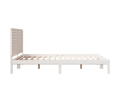 Cama extralarga sin colchón madera maciza blanca 160x210 cm