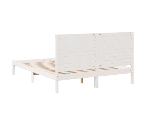 Cama extralarga sin colchón madera maciza blanca 160x210 cm