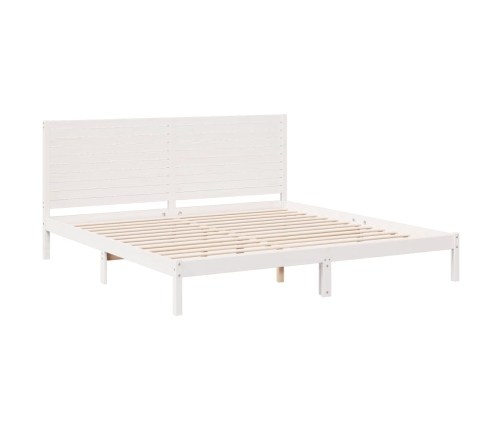 Cama extralarga sin colchón madera maciza blanca 200x210 cm