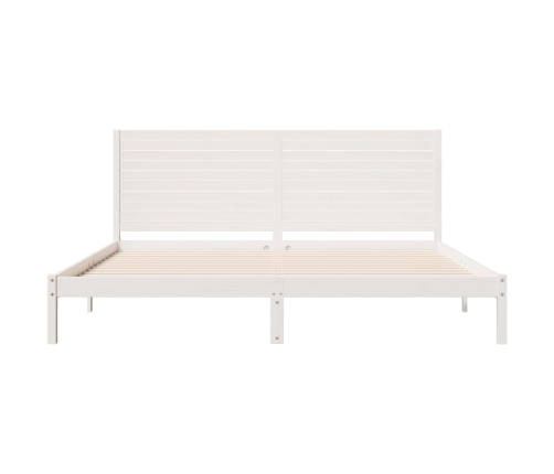 Cama extralarga sin colchón madera maciza blanca 200x210 cm