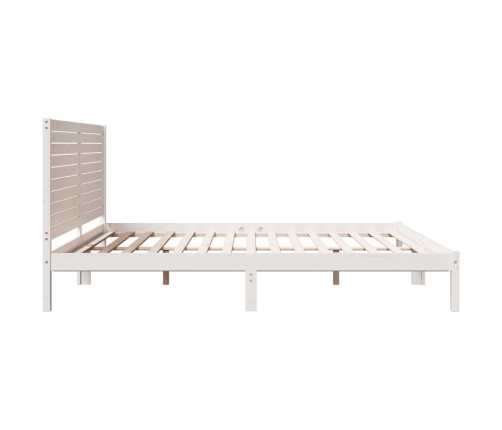 Cama extralarga sin colchón madera maciza blanca 200x210 cm