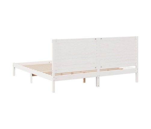 Cama extralarga sin colchón madera maciza blanca 200x210 cm