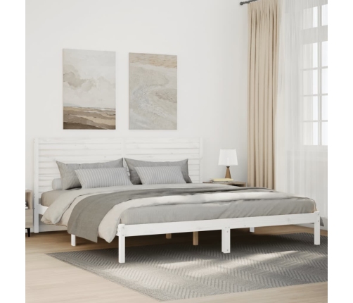 Cama extralarga sin colchón madera maciza blanca 200x210 cm