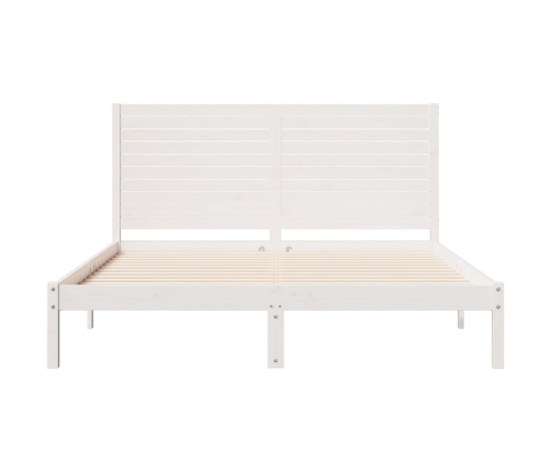 Cama extralarga sin colchón madera maciza blanca 160x220 cm