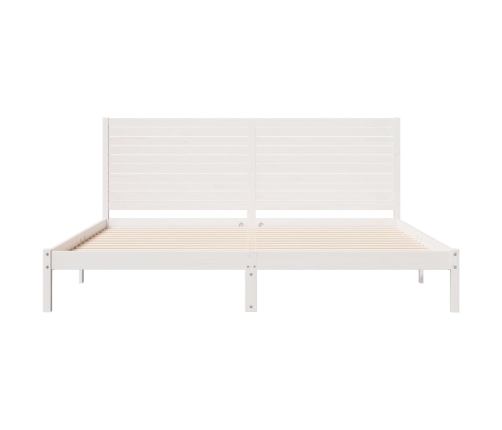 Cama extralarga sin colchón madera maciza blanca 200x220 cm