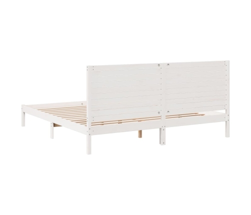 Cama extralarga sin colchón madera maciza blanca 200x220 cm