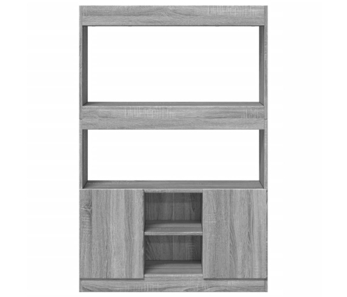 Aparador alto madera de ingeniería gris Sonoma 92x33x140 cm