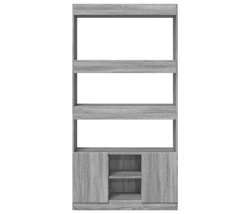 Aparador alto madera de ingeniería gris Sonoma 92x33x180 cm