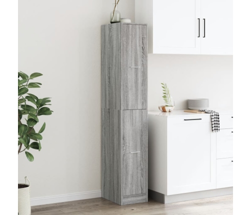 Armario botiquín madera ingeniería gris Sonoma 30x41x174,5 cm