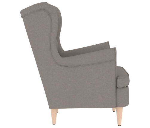 Sillón de tela gris taupe 74x84x100 cm