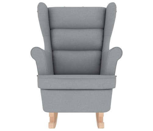 Silla mecedora de tela gris claro 74x90x102 cm