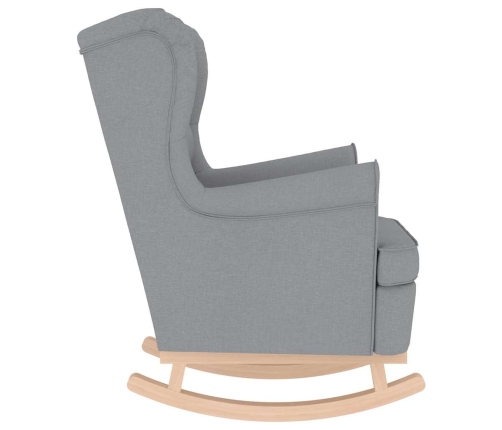 Silla mecedora de tela gris claro 74x90x102 cm