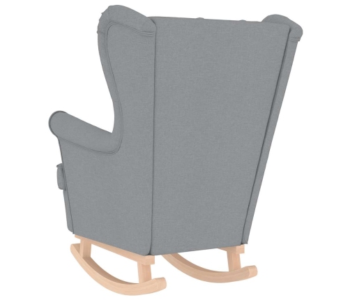 Silla mecedora de tela gris claro 74x90x102 cm