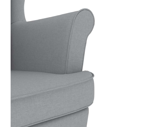 Silla mecedora de tela gris claro 74x90x102 cm