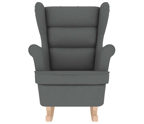 Silla mecedora de tela gris oscuro 74x90x102 cm