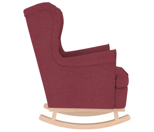 Silla mecedora de tela rojo vino tinto 74x90x102 cm